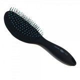 Head Jog Black oval paddle brush with detachable brush cleaner.