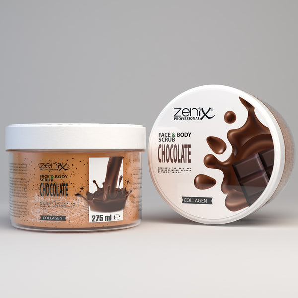 Zenix Chocolate Face & Body Scrub 275ml – Exfoliating, Pore Cle