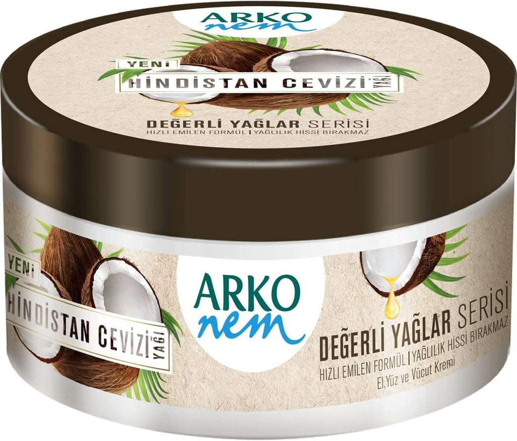 Arko NEM Luxurious Moisturising Cream 250ml – Shea Butter Hydrating Skin Care for Face & Body