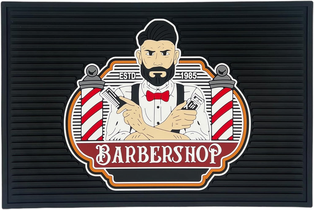 Non-Slip Tool Mat & Storage Tray - Barbershop Equipment Organizer