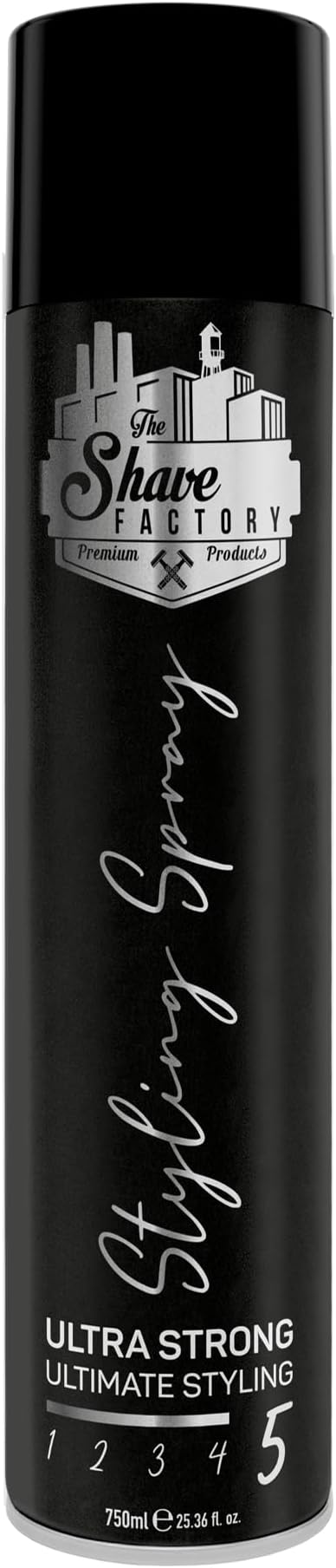 The Shave Factory Ultra Strong Styling Spray 750ml – Long-Lasting Hold & Perfect Control
