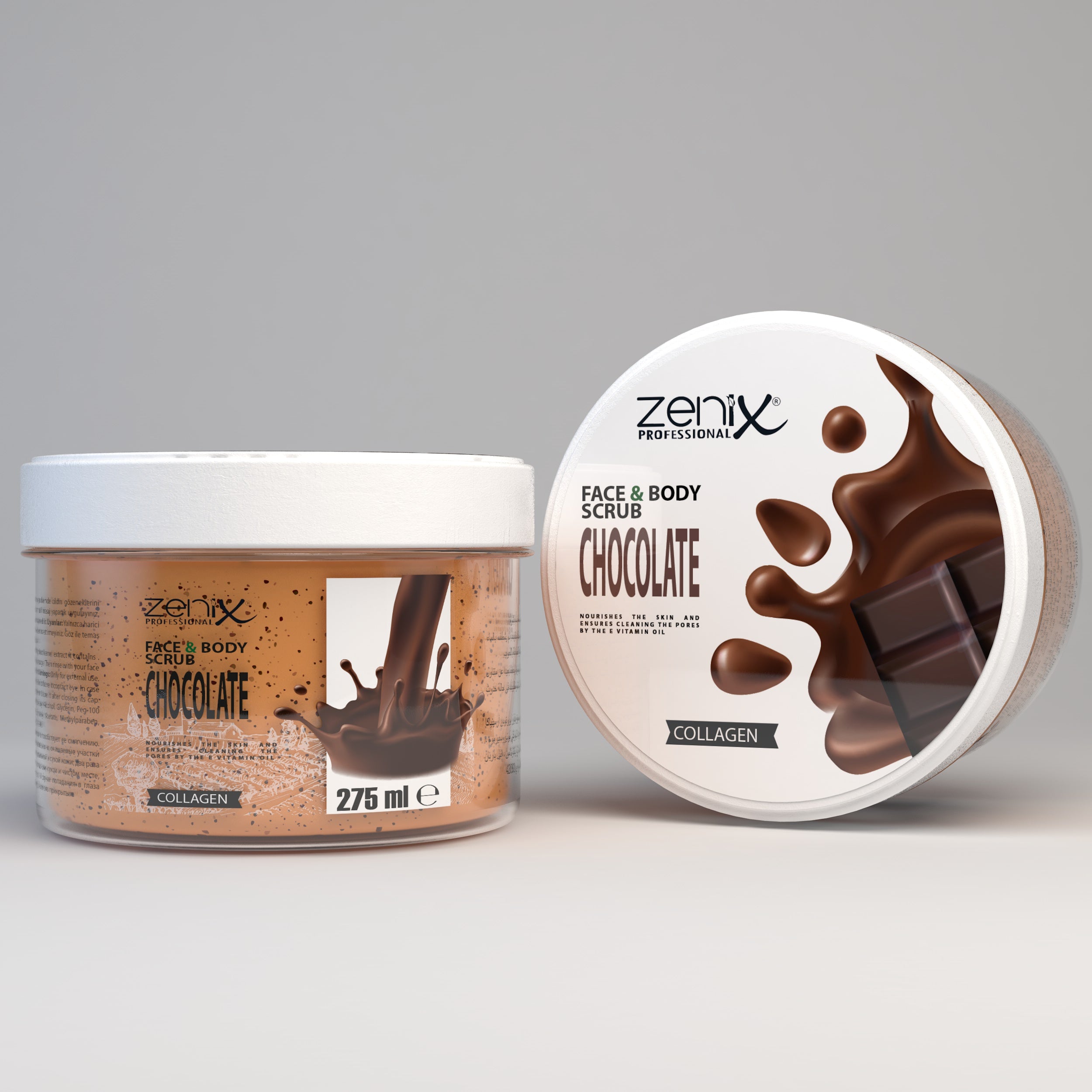 Zenix Chocolate Face & Body Scrub 275ml – Exfoliating, Pore