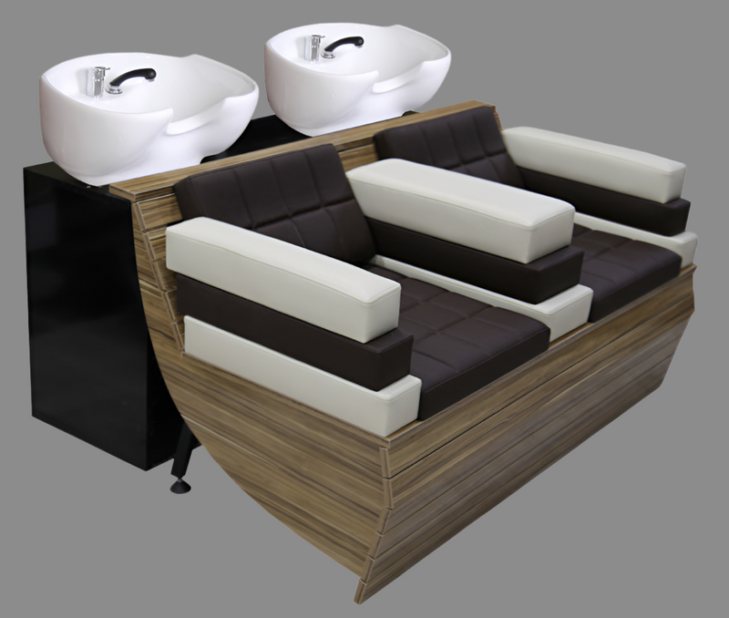 Emerald - Hairdresser Barber Backwash Unit 2 Seats - Salon's Furniture