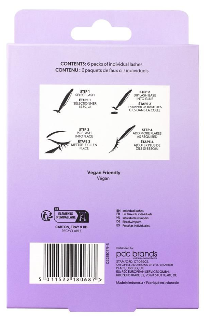 Salon System Individual Lashes Volume Black Medium 6 For 4