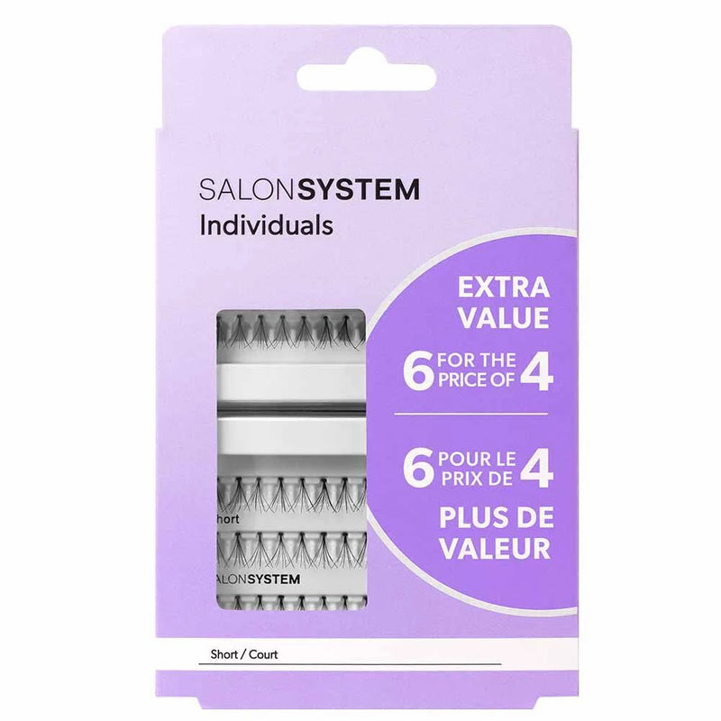 Salon System Individual Lashes Volume Black Short 6 For 4