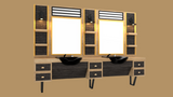 Gold - Double Barber Units - Barber's Furniture