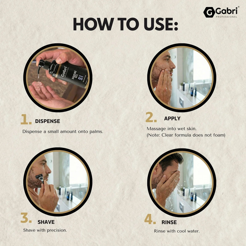 Gabri Professional Shaving Gel S1 500ml – UK Salon Grade Shave Gel for Smooth, Irritation-Free Shaves