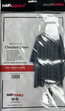 HairTools Checked Gown – Water-Repellent Barber/Salon Cape, Blue-Green Check