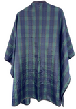 HairTools Checked Gown – Water-Repellent Barber/Salon Cape, Blue-Green Check