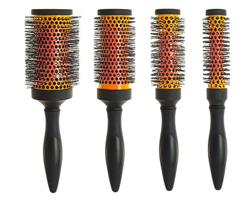 Head Jog Curved Radial Brush 4 Piece Set | Professional Salon Blow Dry Brushes