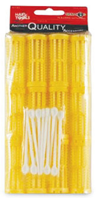 Head Jog 22mm Yellow Hair Rollers (12 Pack) | Professional Salon Setting Rollers