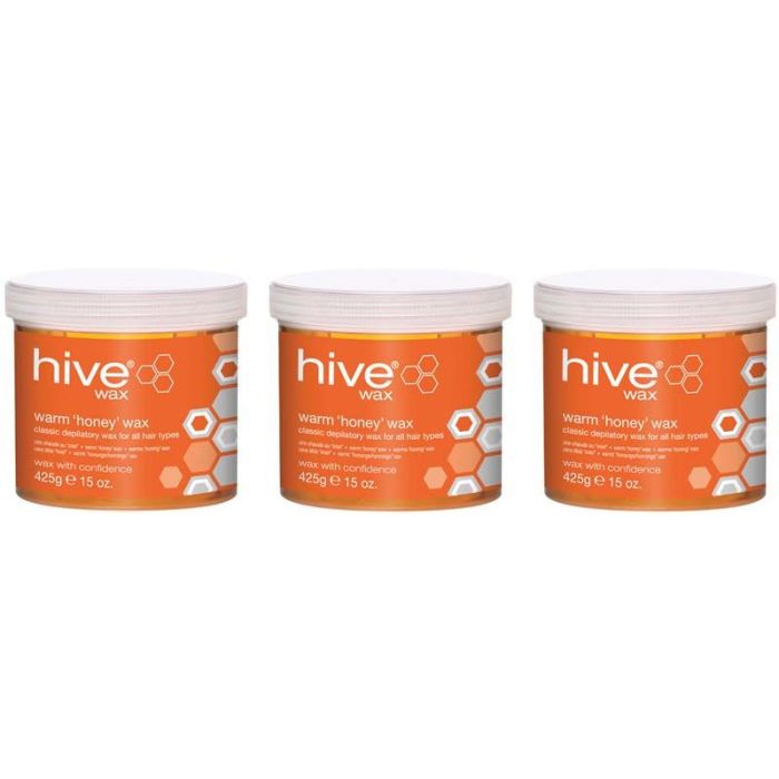 Hive Warm Honey Wax 425g 3 For 2 Pack – Professional Salon Depilatory Wax