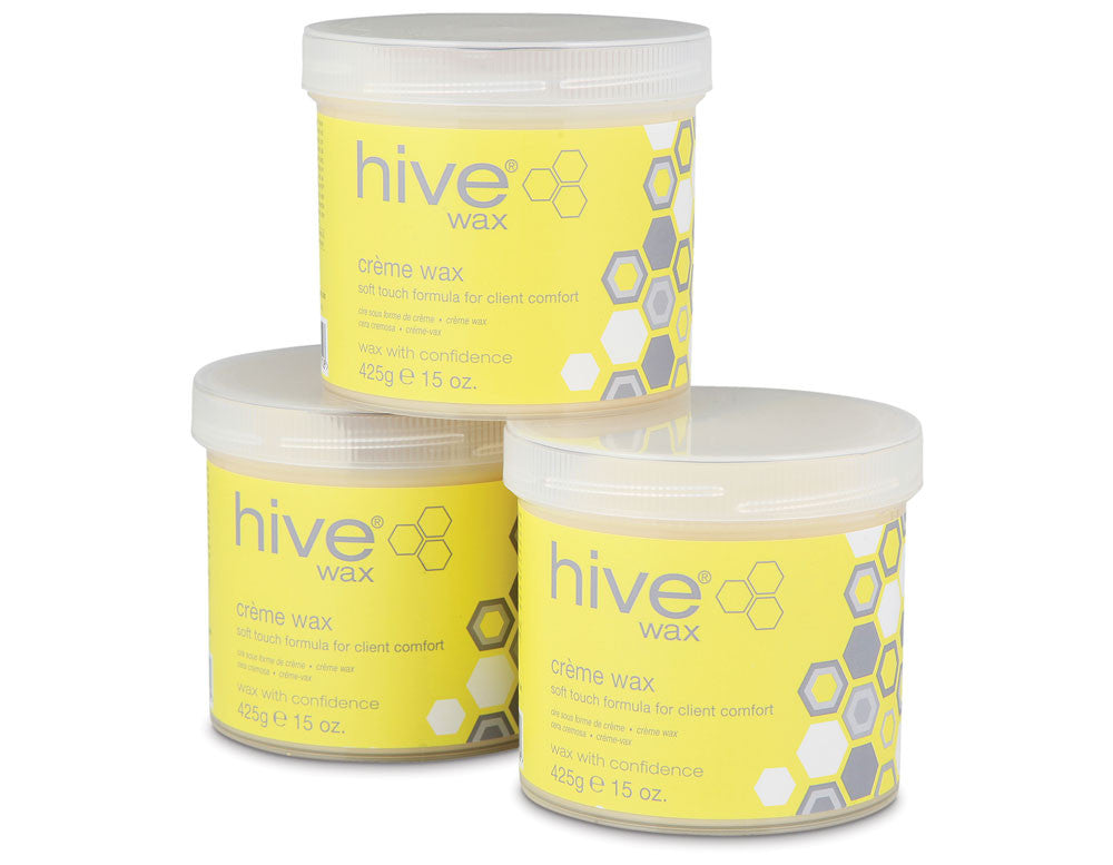 Hive Of Beauty Crème Wax Pots 3 x 425g – Professional Salon Hair Removal Wax