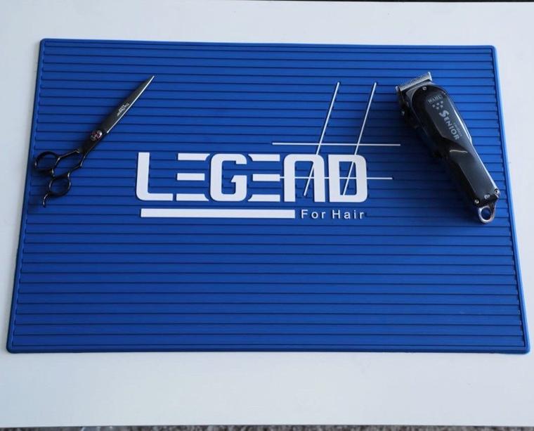 Legend Barber Mat Heat Resistant Non-Slip Counter Organizer for Clippers & Tools RED