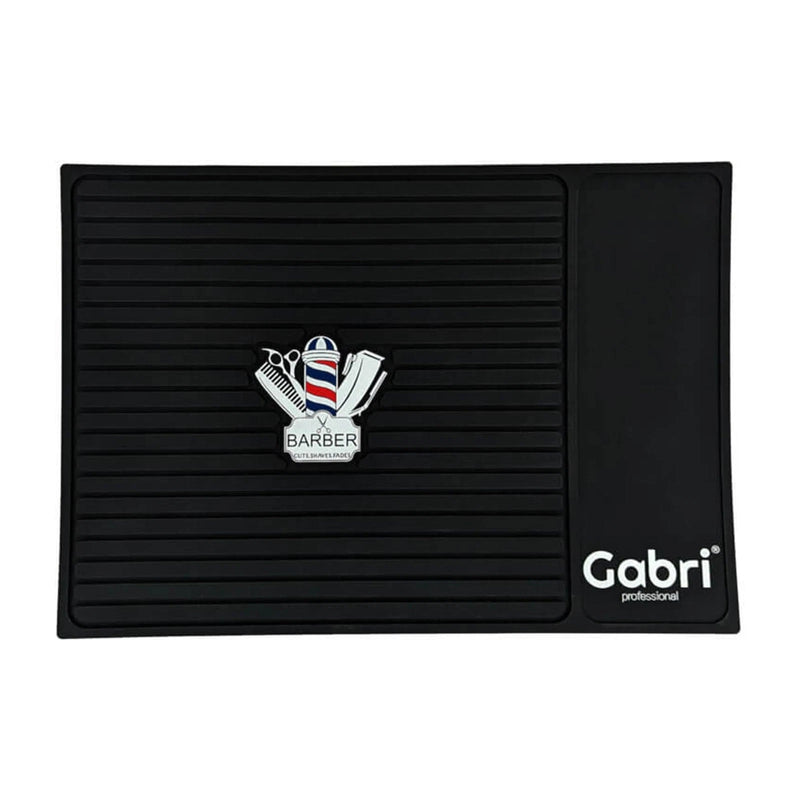 Rubber Gabri Barber Mat & Tool Storage – Non-Slip Counter-Top Organizer for Clippers, Combs & Shears