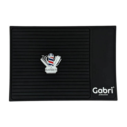 Rubber Gabri Barber Mat & Tool Storage – Non-Slip Counter-Top Organizer for Clippers, Combs & Shears