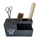 Non-Slip Scissor & Brush Holder – Barber Pole Pattern Tool Organiser for Professional Salons - Black