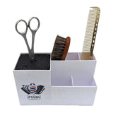 Non-Slip Scissor & Brush Holder – Barber Pole Pattern Tool Organiser for Professional Salons - White