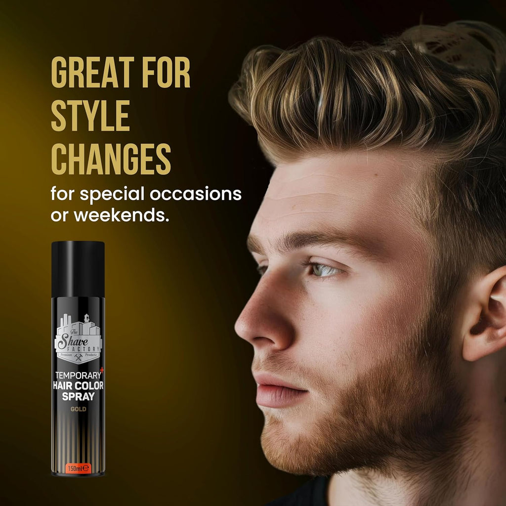 The Shave Factory Temporary Hair Color Spray 150ml – Instant Washable Hair Colour Styling Spray