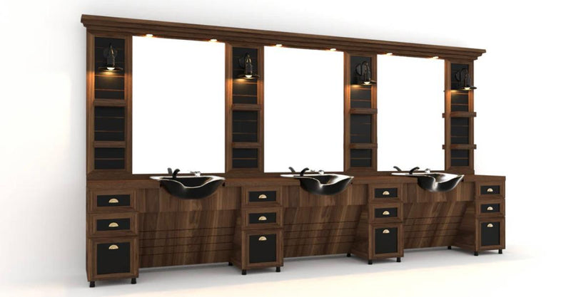 Triple Chuck - Barber Unit Station - Barber's Furniture