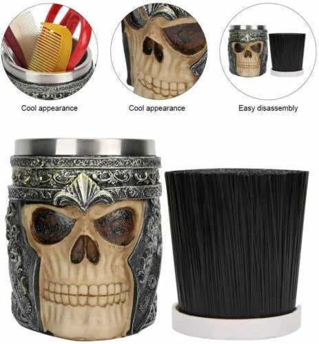 Barber Skull Scissors Holder & Tool Organizer | Professional Salon Storage Case for Hairdressing Tools