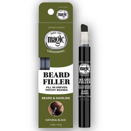 SoftSheen‑Carson Magic Grooming Beard Filler Pencil – Waterproof Beard Pen for Filling Patchy Beards & Covering Greys | Natural Black Beard Pencil