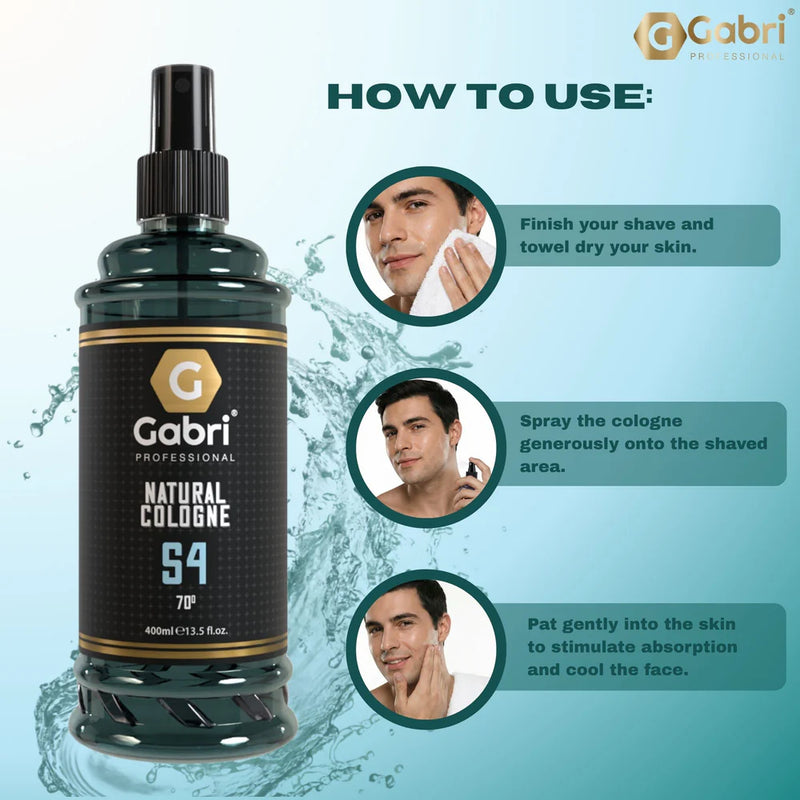 Gabri Professional Natural Cologne S2 400ml – Turkish Barber Aftershave Spray for Professional Salon Use