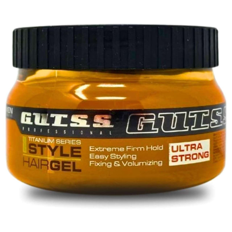 Gutss Titanium Series Hair Gel 275ml – Ultra Strong Hold Styling Gel | Professional Hair Gel for Men & Women