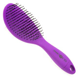 Head Jog Purple oval paddle brush with detachable brush cleaner.