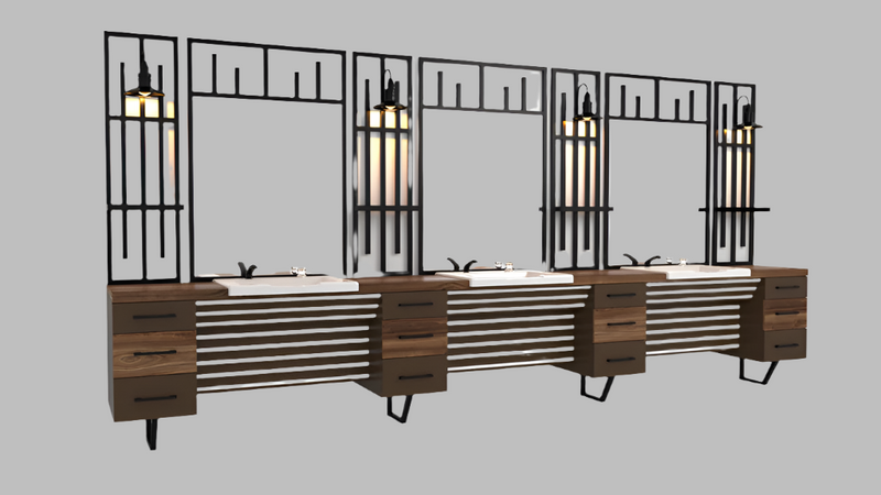 Nirvana Triple Barber Unit- Barber's Furniture