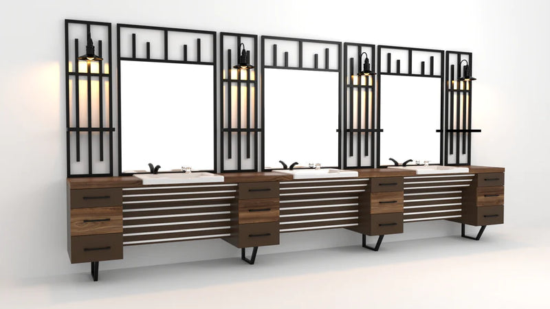 Nirvana Triple Barber Unit- Barber's Furniture