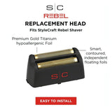 Gamma Style Craft Rebel Foil Shaver Gold Titanium Replacement Head (SC515G)