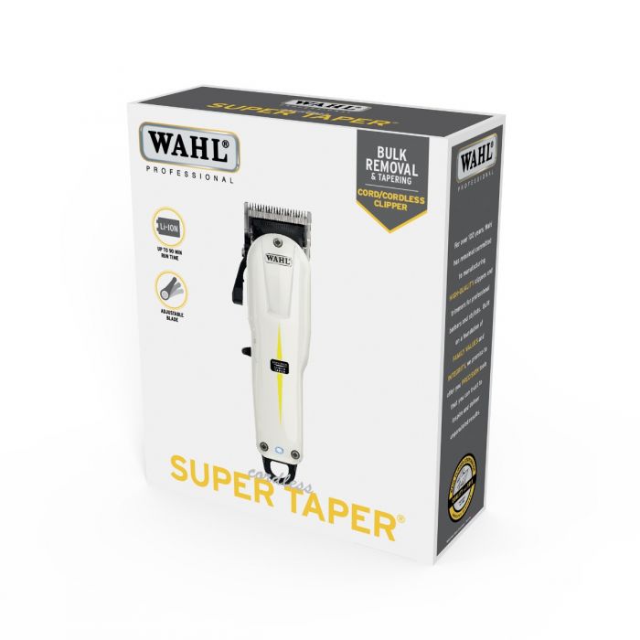 Professional Wahl Cordless Super Taper Clipper – Lightweight Lithium-Ion Hair Clipper with Adjustable Taper Lever for Bulk Removal & Fades | Barbers & Stylists