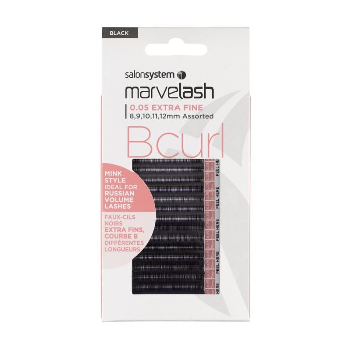 Salonsystem MarvelAssorted Lash Ultra/Extra Fine B Curl Lashes: 0.05 & 0.07 Mink Syle