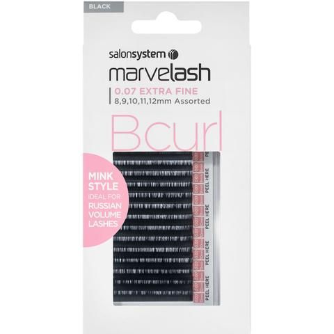 Salonsystem MarvelAssorted Lash Ultra/Extra Fine B Curl Lashes: 0.05 & 0.07 Mink Syle