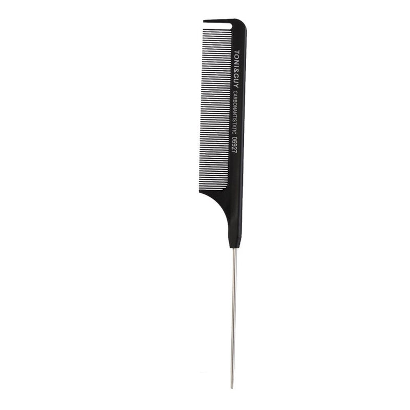 TONI & GUY Metal End Tail Comb 06927 - Carbon Anti Static Comb