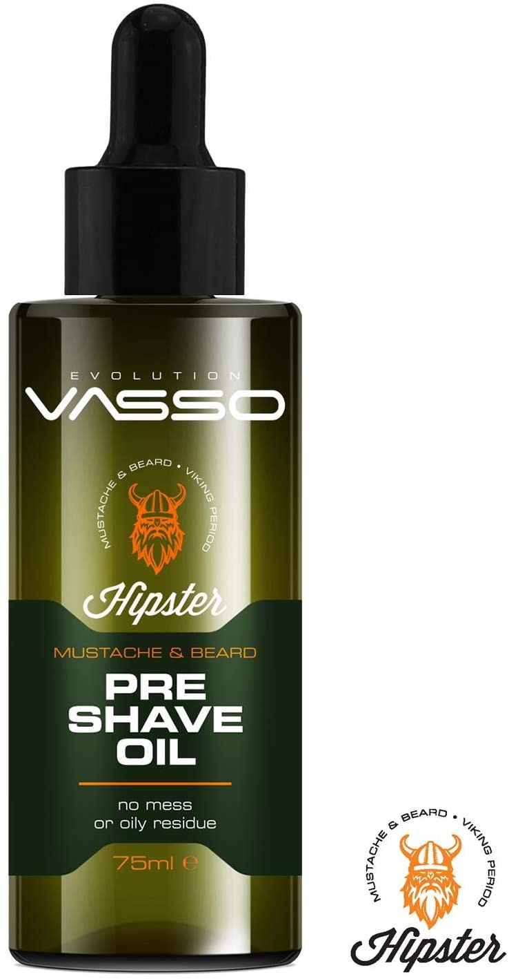 VASSO Hipster Mustache & Beard Pre Shave Oil 75 ml