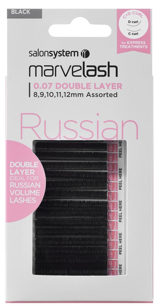 Salonsystem Marvelash Russian Lashes : Double Layer & 0.07 3D Fans & 6D Fans Assorted