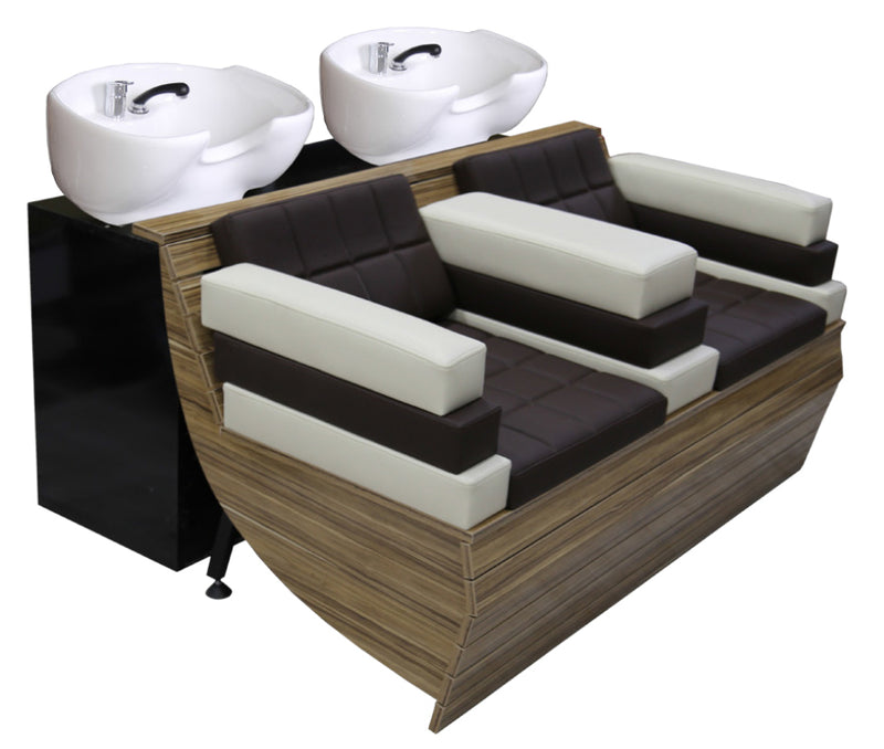 Emerald - Hairdresser Barber Backwash Unit 2 Seats - Salon's Furniture