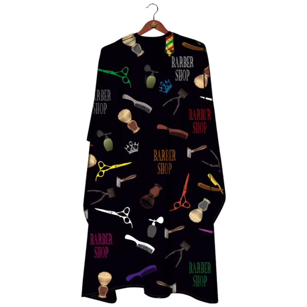 Hair Cutting Apron - Professional Black Barber Unisex Hairdressing Gown