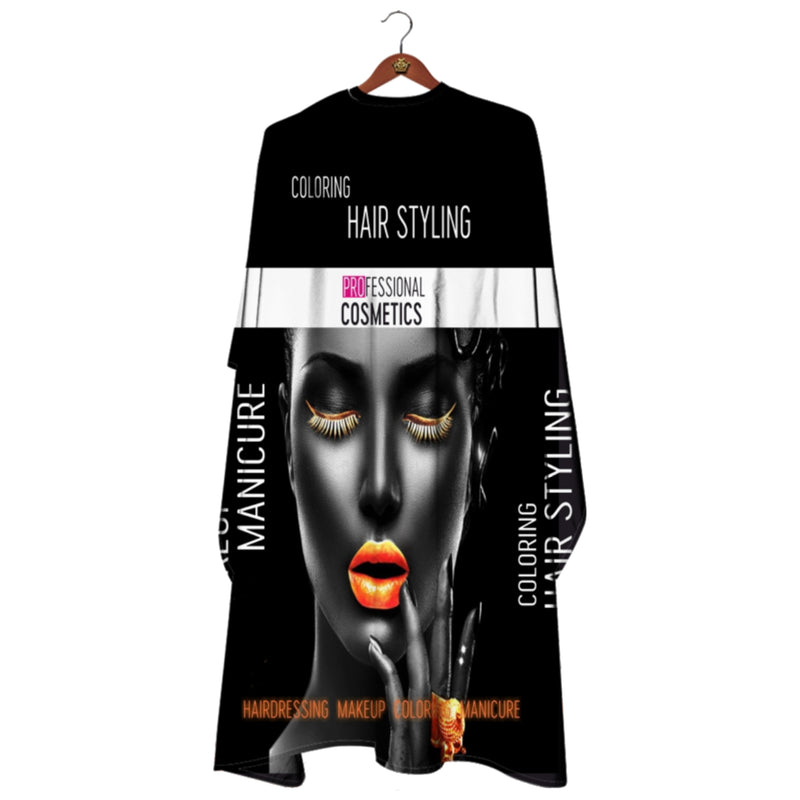 Hair Cutting Apron - Professional Orange Lipstick Unisex Hairdressing Gown
