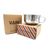 Vain - Shaving Bowl Stainless Steel Cream Soap Bowl Shaving Mug - with Handle